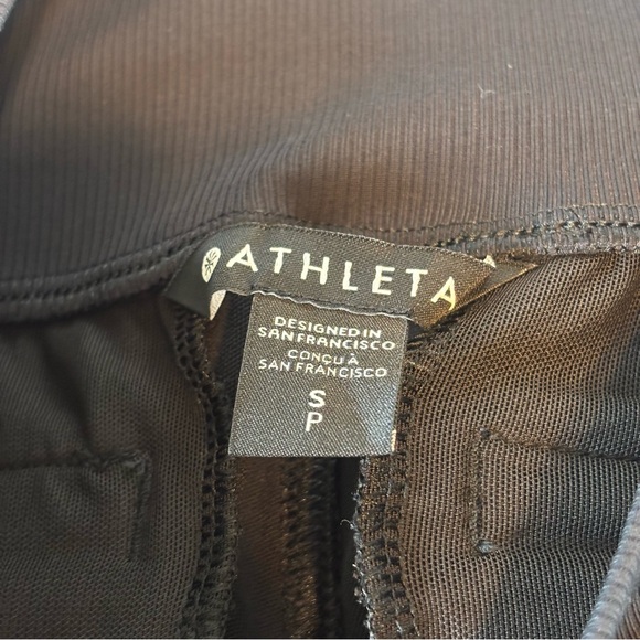 Athleta Small Venice High Rise Wide Leg Pant Black Zip Pockets - Picture 5 of 5